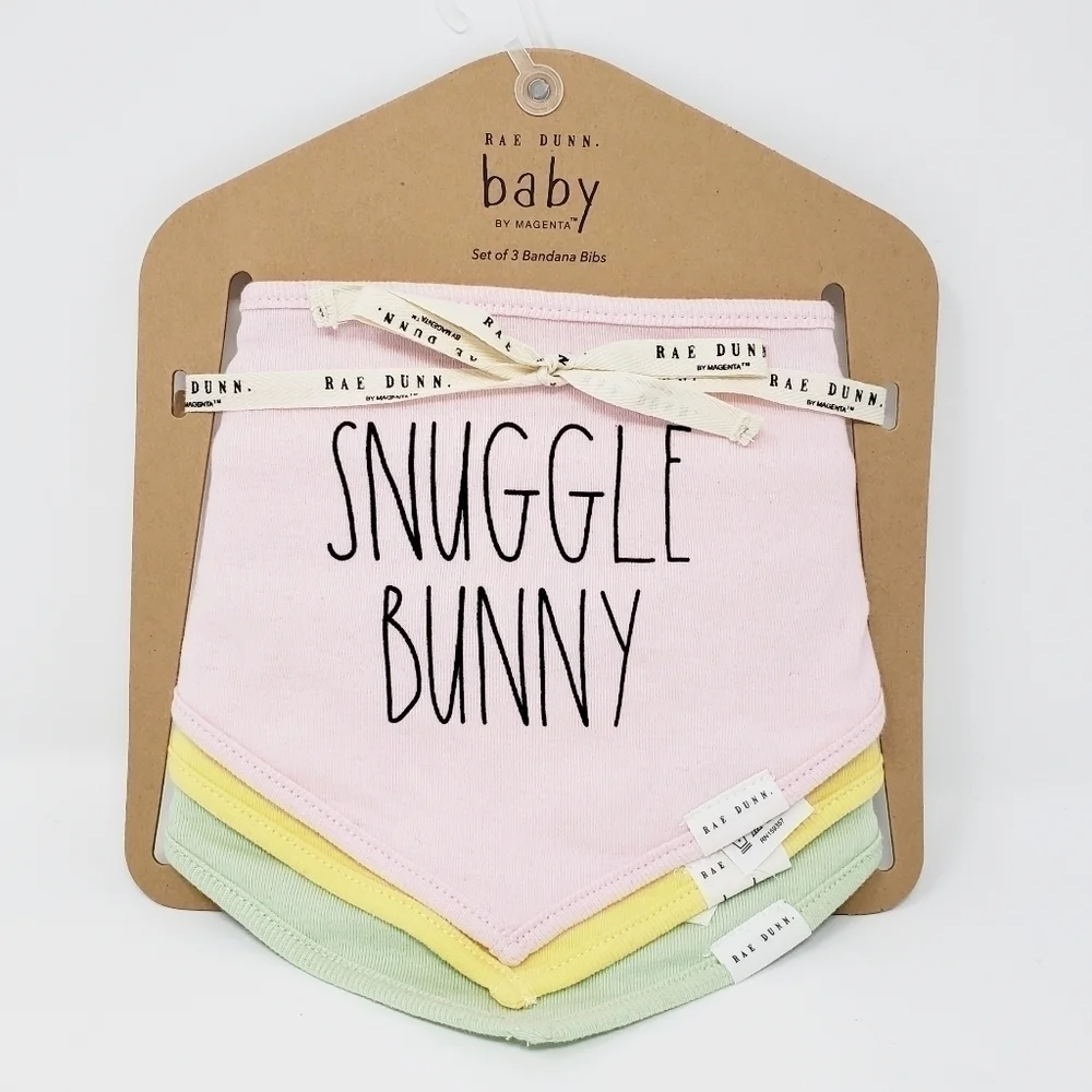RAE DUNN Snuggle Bunny bib set Easter spring